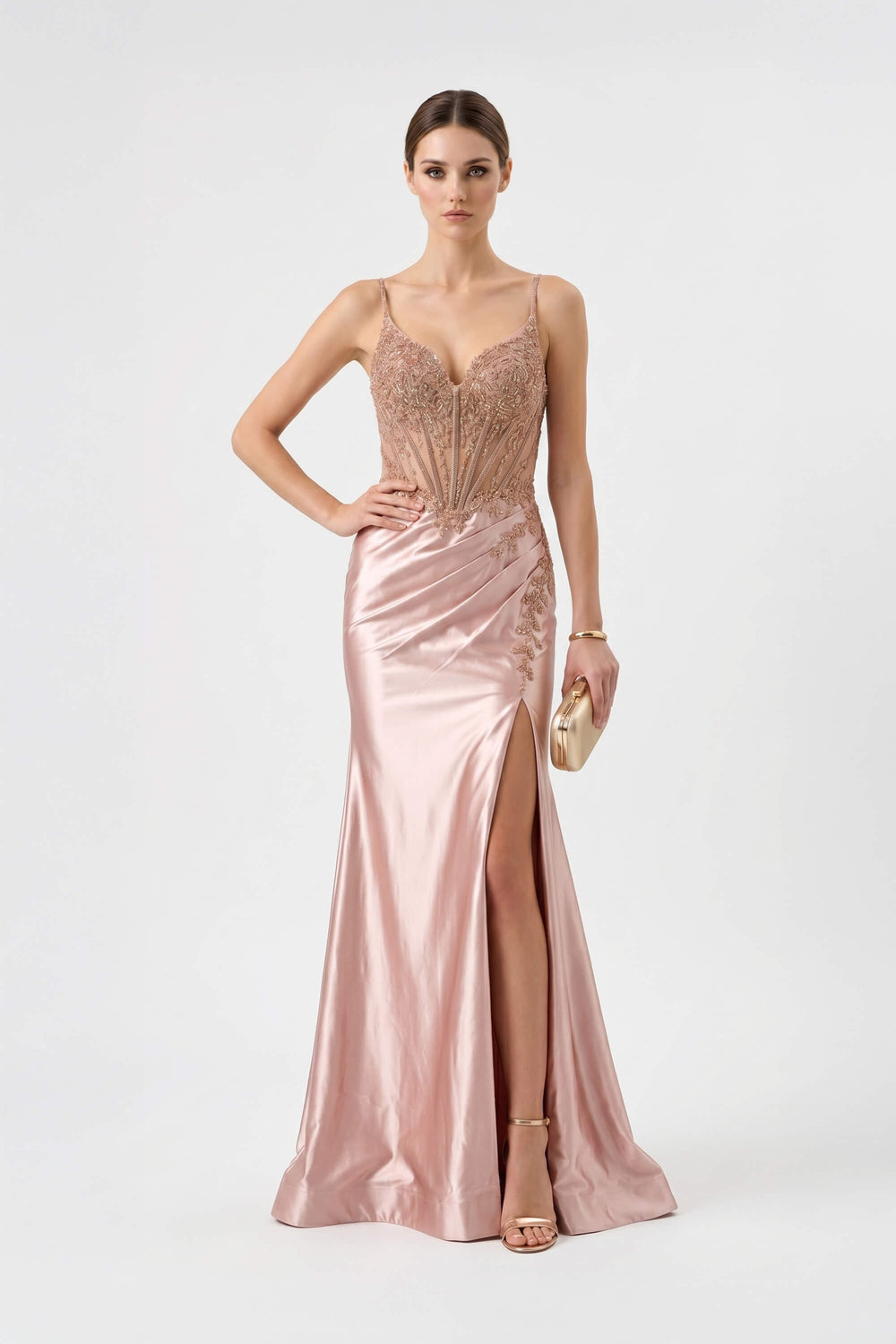 Lucia Sweetheart Lace-Up Maxi Dress