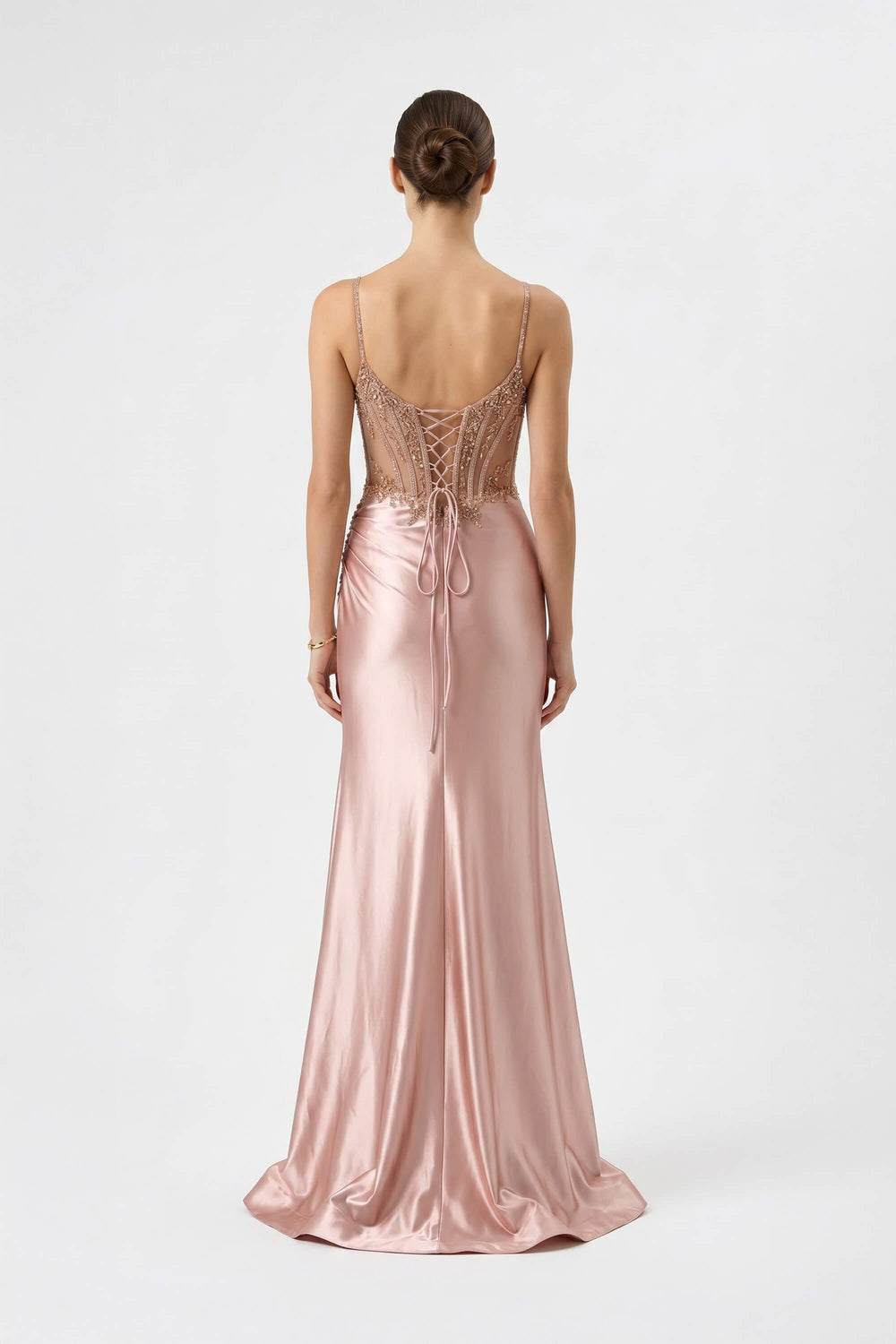 Lucia Sweetheart Lace-Up Maxi Dress