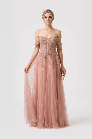 Valeria Off-Shoulder Sweetheart Vestido Fiesta
