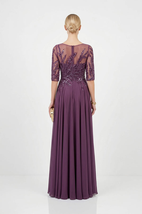 Beatrice Bateau 3/4-Sleeve Vestido Fiesta