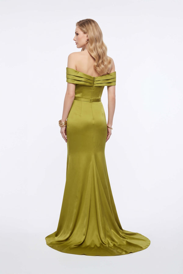 Berenice Off-Shoulder Slit Long Vestido 421478 OLI