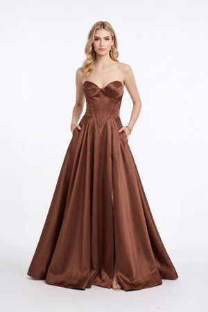 Victoria Corset Strapless Ballgown Vestido 421482 CAF