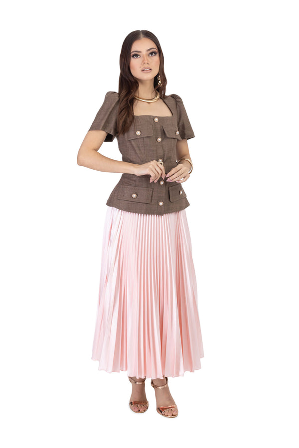 Anaís Pleated Midi Falda