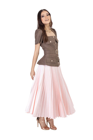 Anaís Pleated Midi Falda