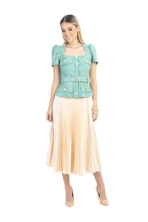 Anaís Pleated Midi Falda