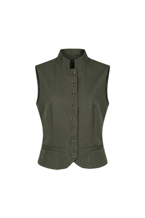 Outfit Adriana High-Neck Vest Straight Pantalón Co-Ord OLI