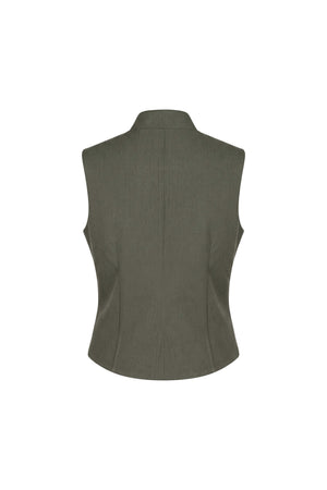 Outfit Adriana High-Neck Vest Straight Pantalón Co-Ord OLI