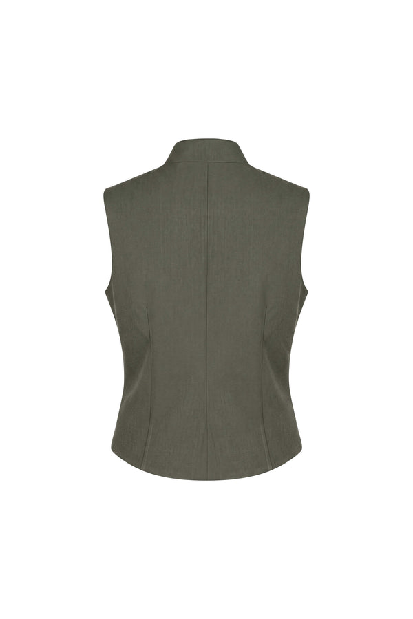 Outfit Adriana High-Neck Vest Straight Pantalón Co-Ord OLI