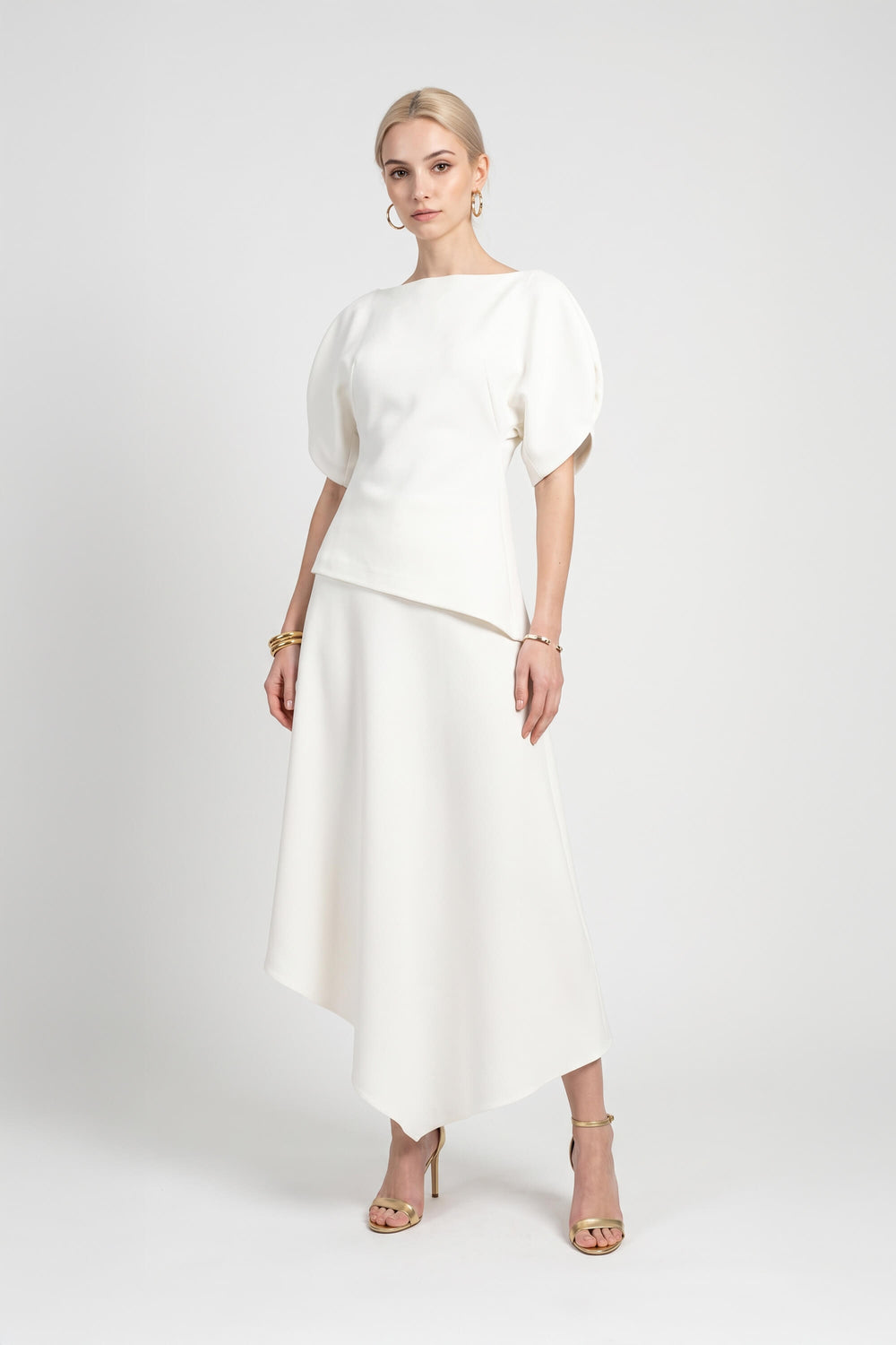 Camila High-Waist Asymmetric Midi Falda 541375 HUE