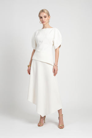 Camila High-Waist Asymmetric Midi Falda 541375 HUE