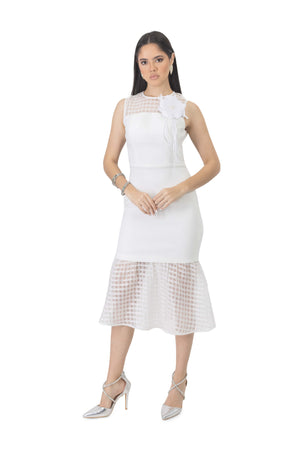 Faith Grid Mesh Vestido