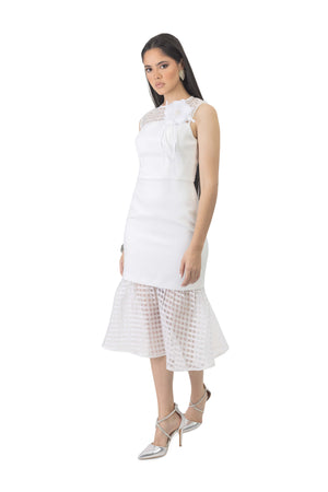 Faith Grid Mesh Vestido