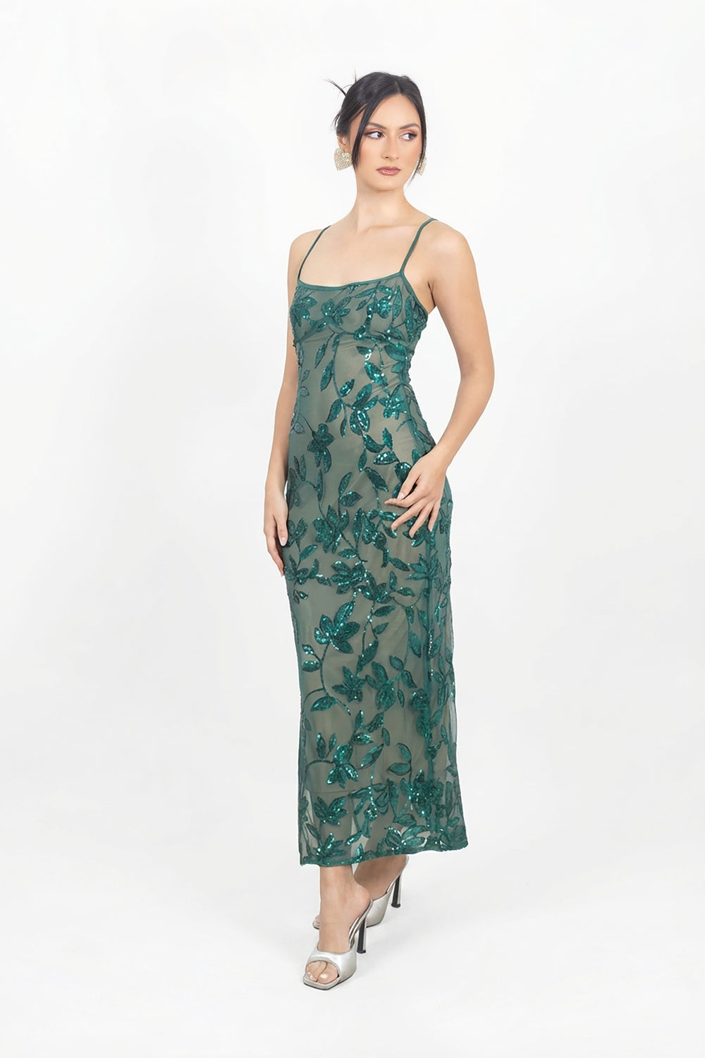 Azaria Sequin Floral Vestido