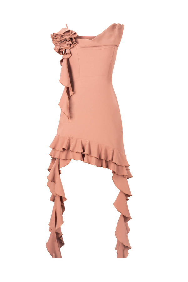 Lilly Ruffle Mini Vestido