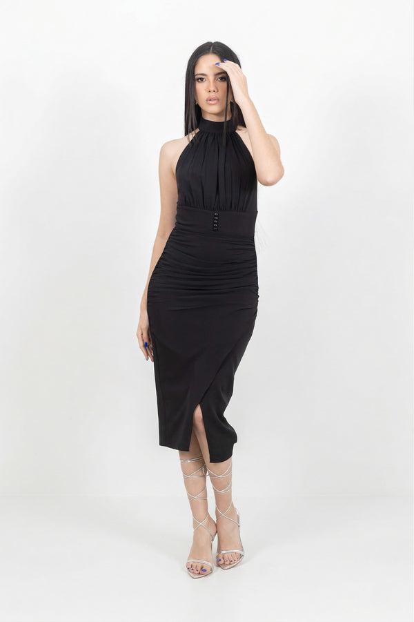 Ivy Ruched Midi Vestido