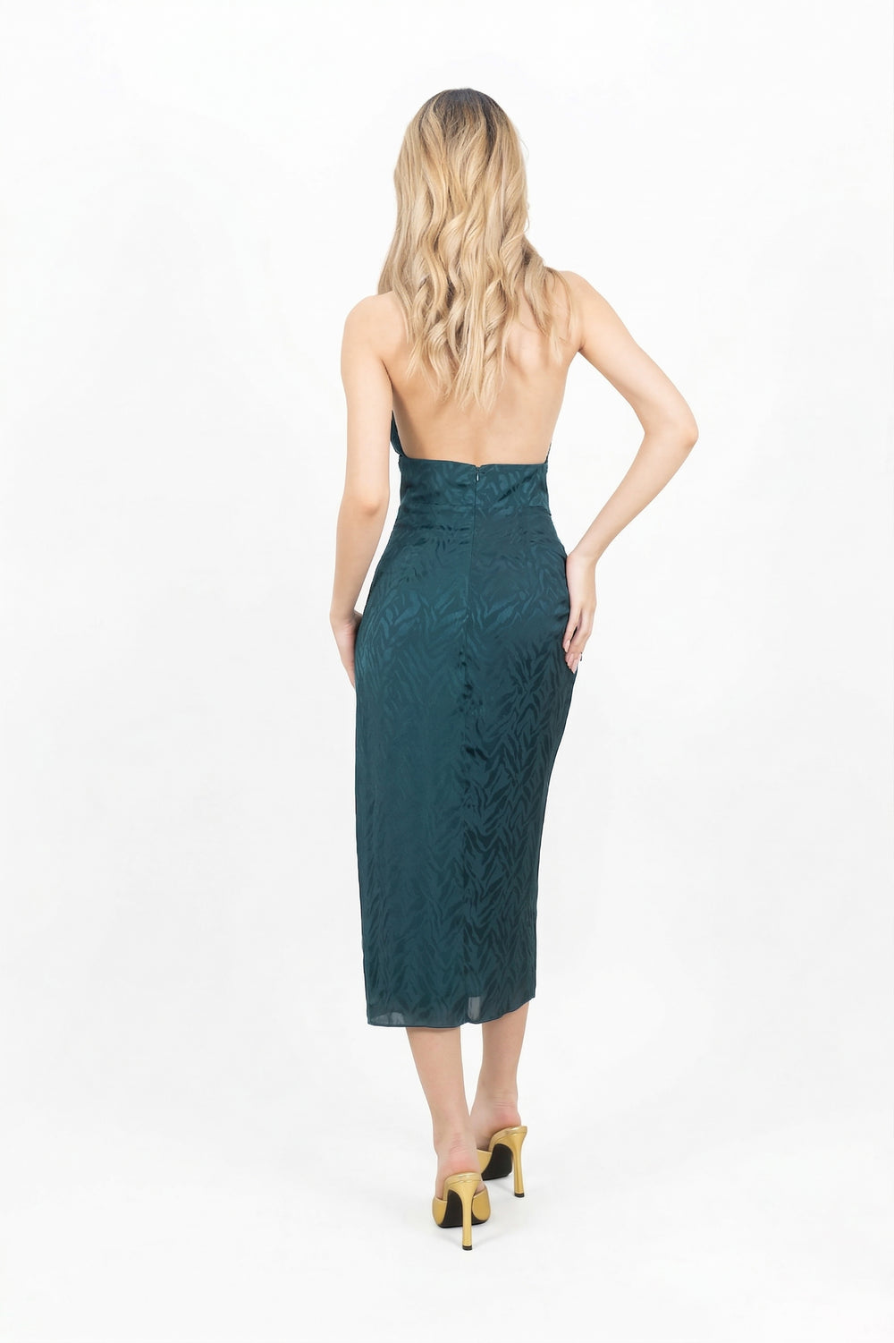 Ivy Ruched Midi Vestido