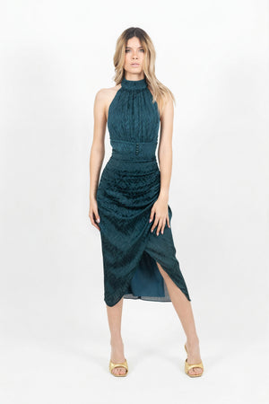 Ivy Ruched Midi Vestido