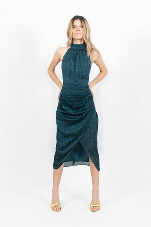 Ivy Ruched Midi Vestido