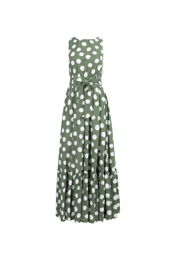 Olivia Halter-Back Tie-Waist Maxivestido 525986 VER