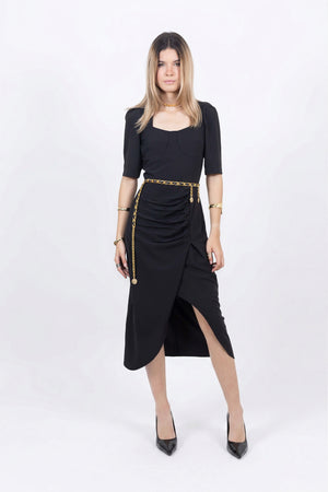 Noemi Drape Midi Vestido