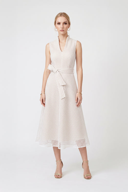 Cassandra Belted Sleeveless Midi Vestido 526032 HUE