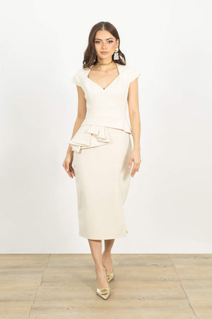 Harmony Peplum Midi Vestido