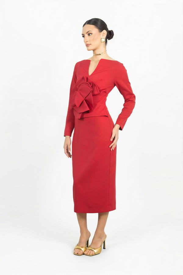 Belen 3D Rosette Vestido