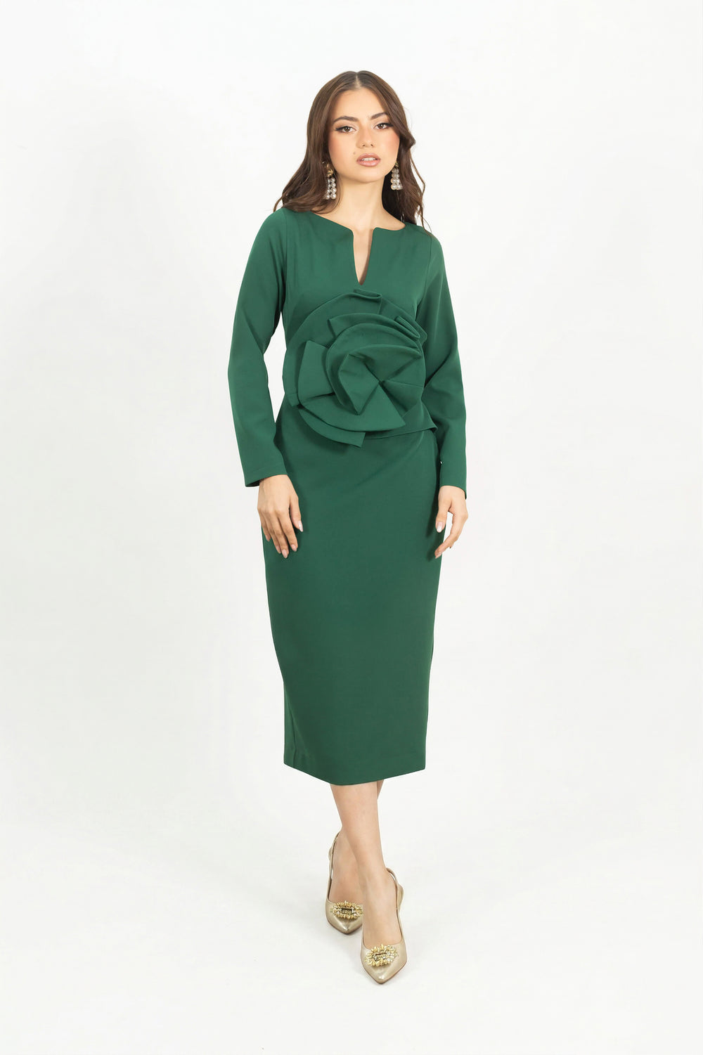 Belen 3D Rosette Vestido - Reina Diaz