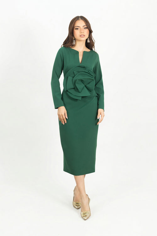 Belen 3D Rosette Vestido 526046 VER/ROJ