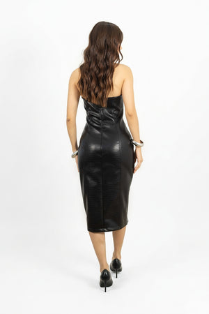 Lexi Metallic Strapless Vestido