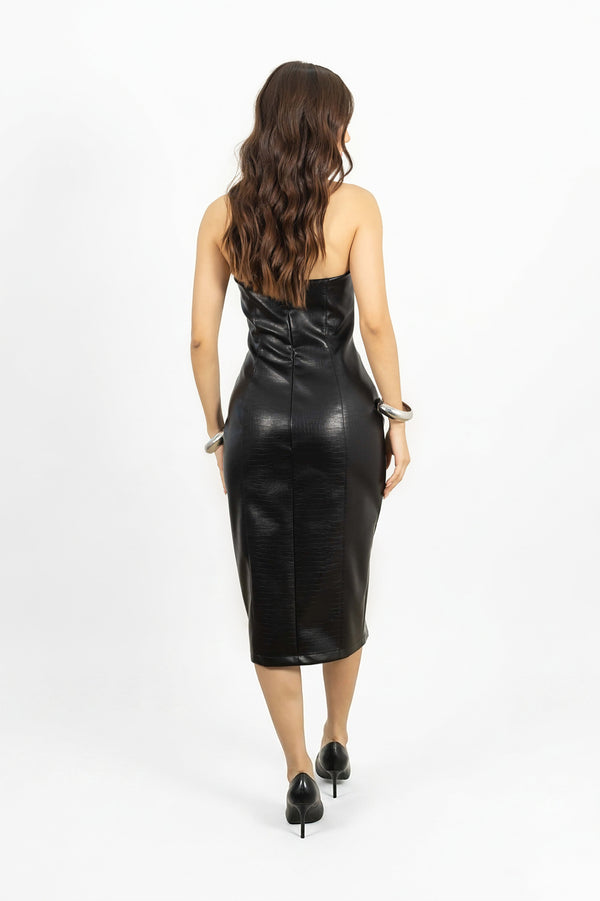 Lexi Metallic Strapless Vestido