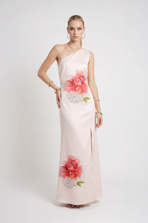 Martina One-Shoulder Floral Maxi Vestido 526150 CLA