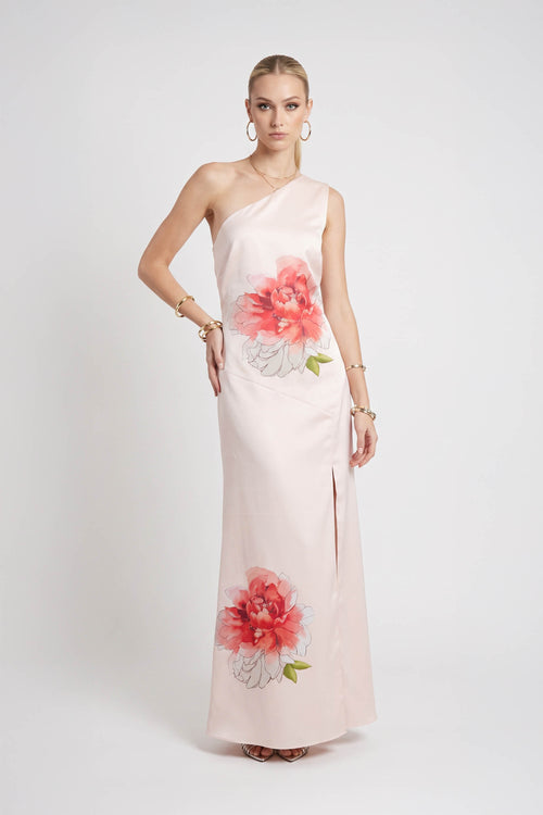 Martina One-Shoulder Floral Maxi Vestido 526150 CLA