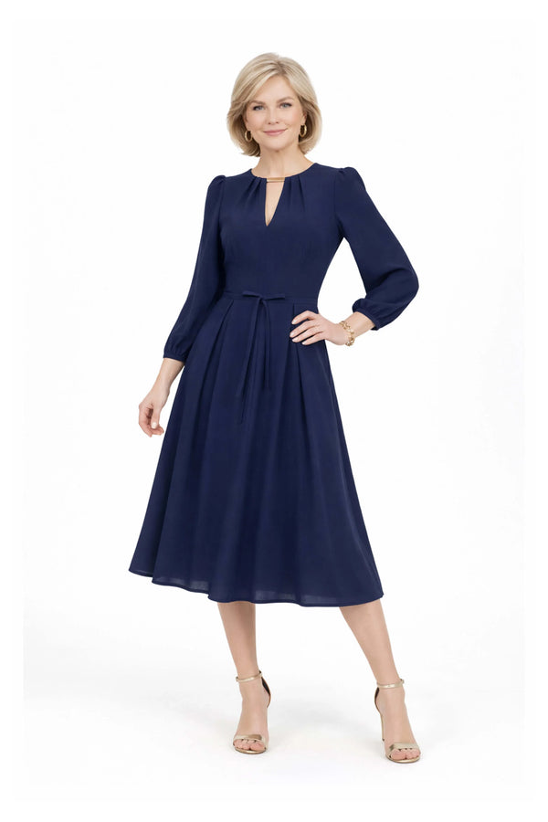 Destiny Pleated Midi Vestido