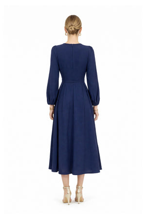 Destiny Pleated Midi Vestido