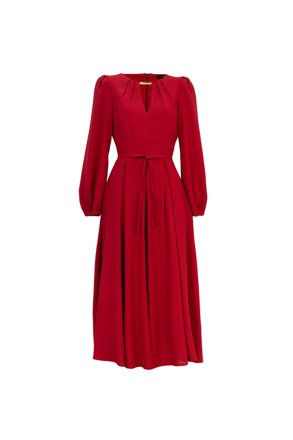 Destiny Pleated Midi Vestido