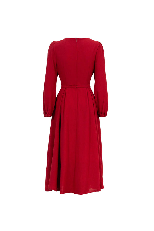 Destiny Pleated Midi Vestido