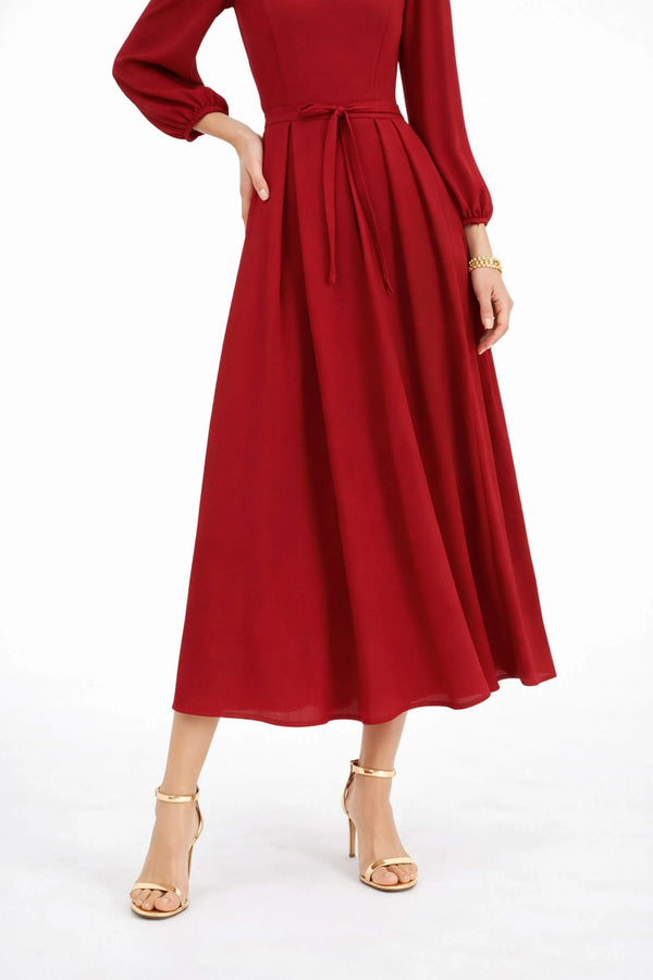 Destiny Pleated Midi Vestido