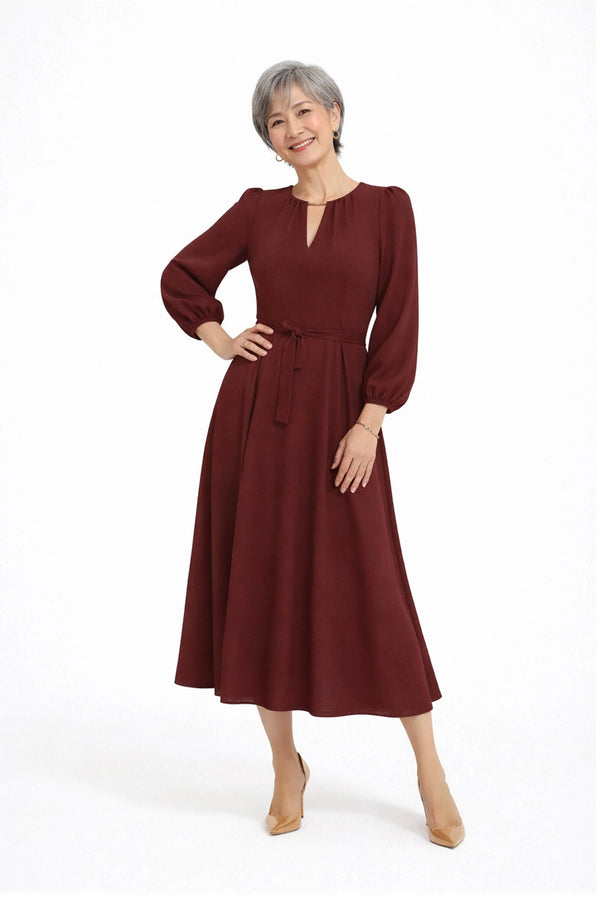 Destiny Pleated Midi Vestido