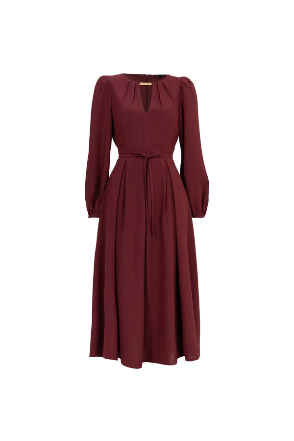 Destiny Pleated Midi Vestido