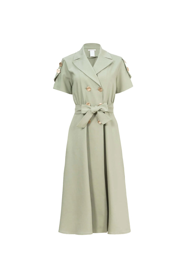 Skye Trench Midi Vestido
