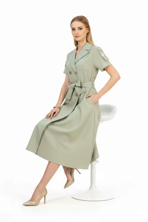 Skye Trench Midi Vestido