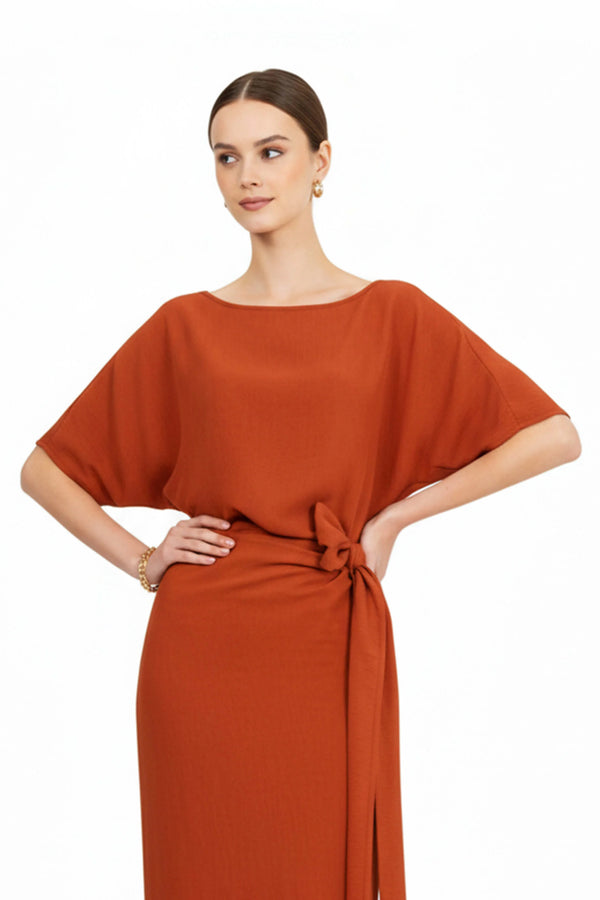 Elle Tie Midi Vestido