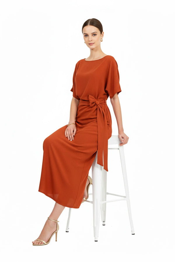 Elle Tie Midi Vestido