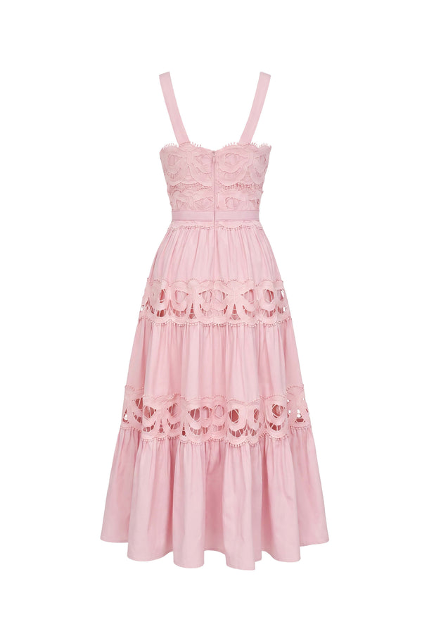 Inés Lace Belted Tiered Maxi Vestido  526266 ROP
