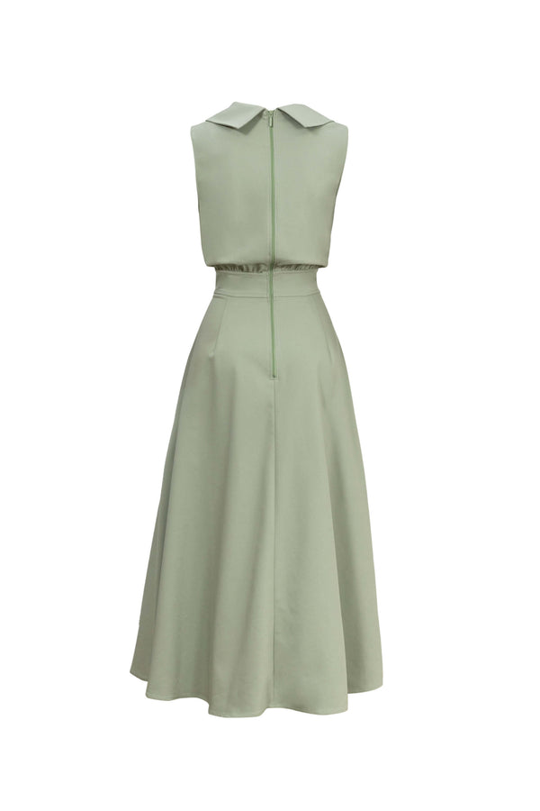 Antonia Notch-Lapel Double-Breasted Midi Vestido 526276MUS