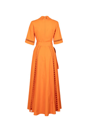Berenice Belted Eyelet Shirt Maxi Vestido  526284 NAR