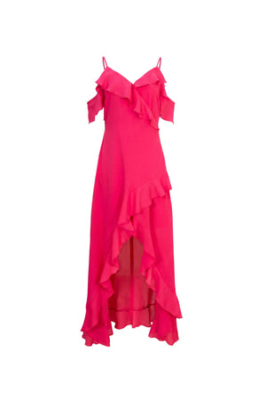 Nora Cold-Shoulder High-Low Vestido 526290