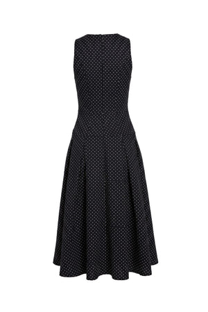 Martina Polka Dot Zipper Midi Vestido 526297 NEG (NO ACTIVAR)