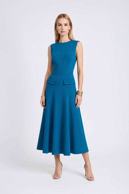 Gala Flap Pocket Midi Vestido 526304 COB